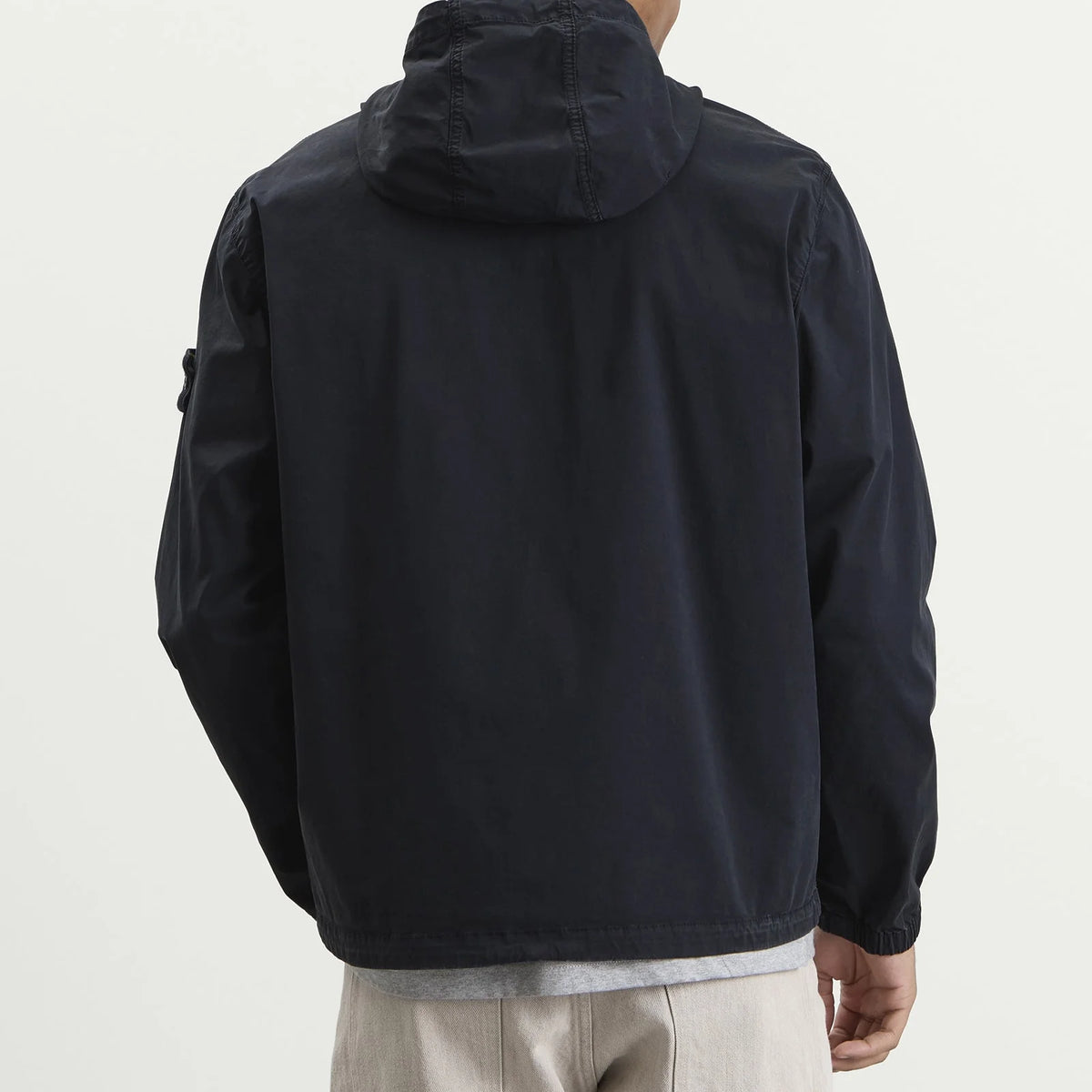 Stone Island Stretch Organic Cotton Twill Hooded Overshirt in Navy