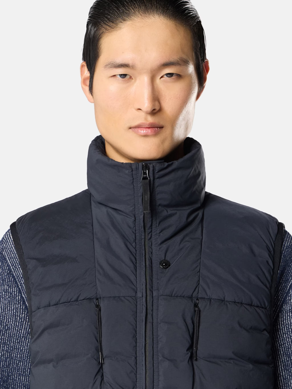Stone Island Seamless Tunnel Nylon Down-TC Vest in Navy
