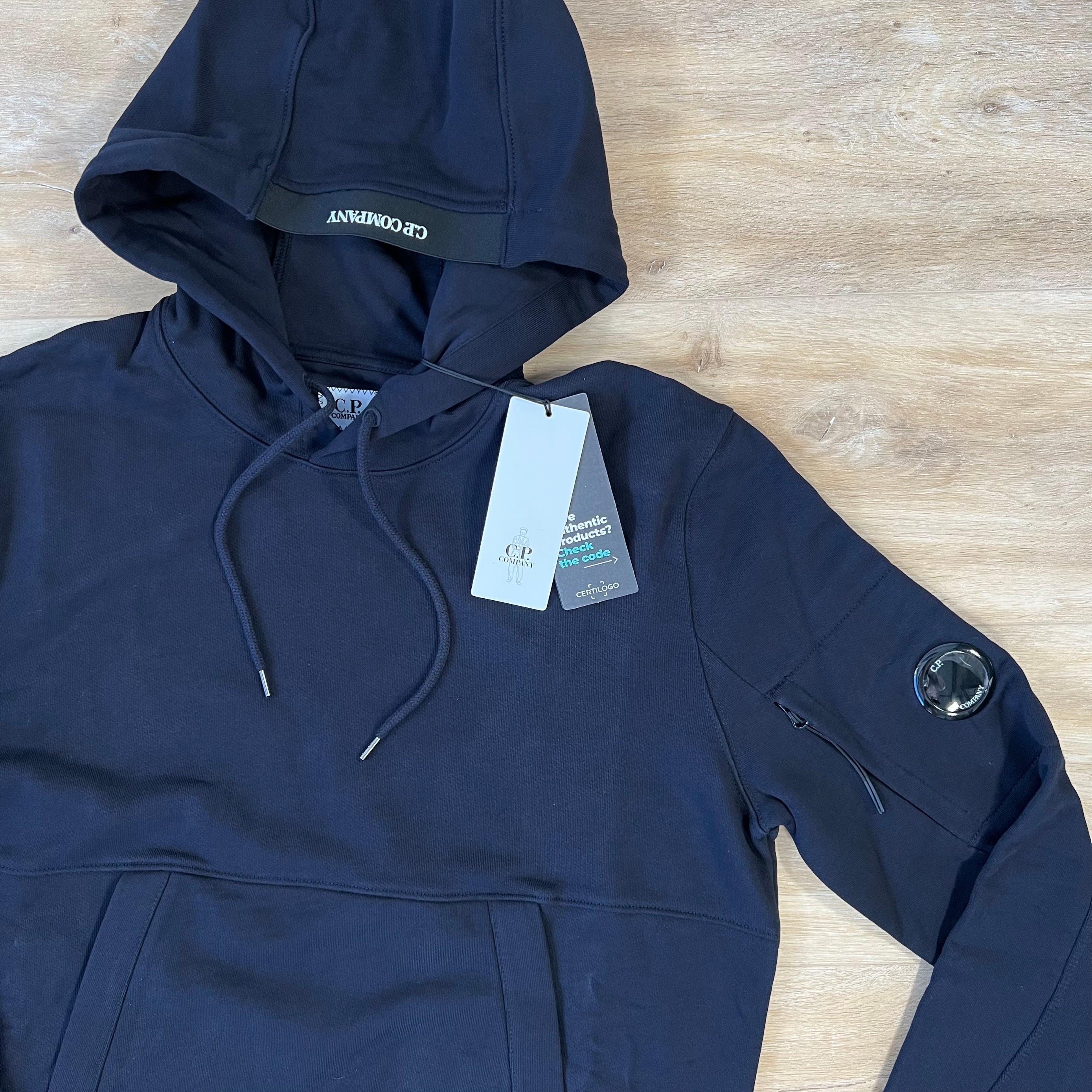 Cp company navy hoodie on sale