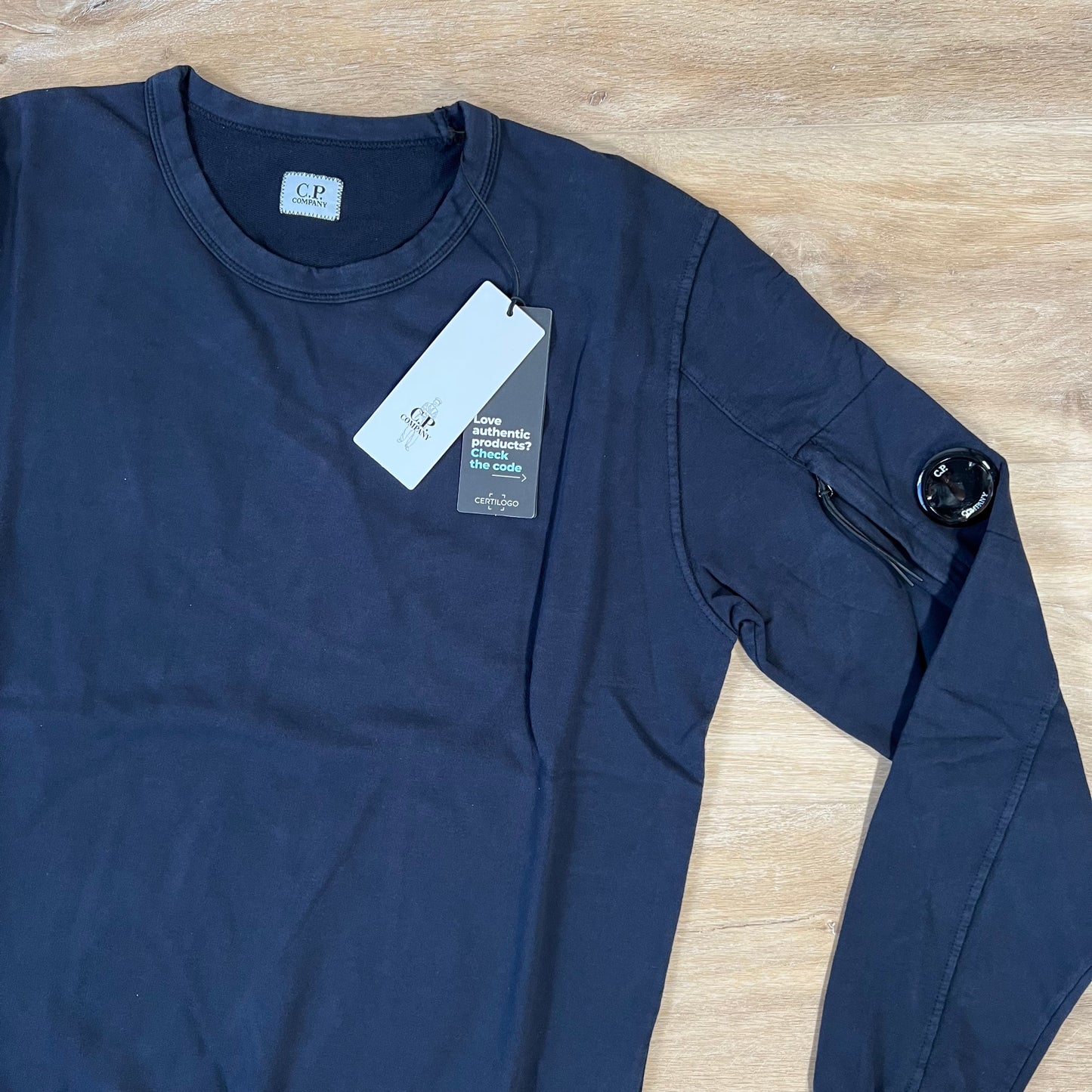 C.P. Company Light Fleece Lens Sweatshirt in Navy