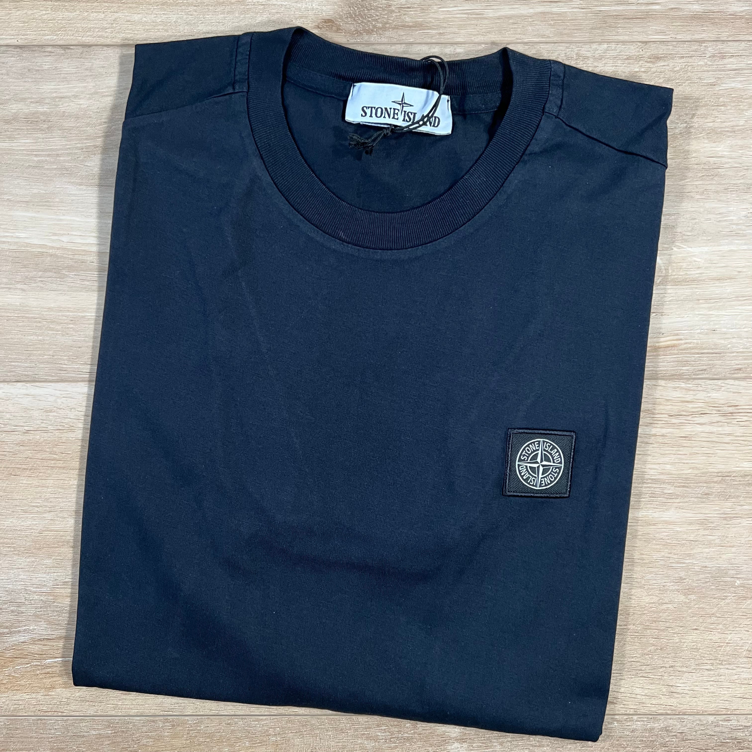Stone Island Patch Logo T Shirt in Navy LABEL MENSWEAR
