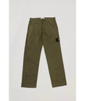 Stone Island Stretch Cotton Satin Chino Trousers in Military Green