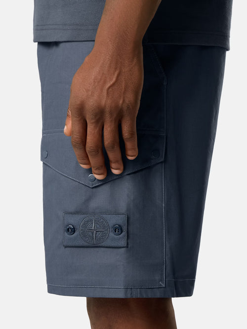 Stone Island Ghost All-Weather Cargo Shorts in Slate Blue