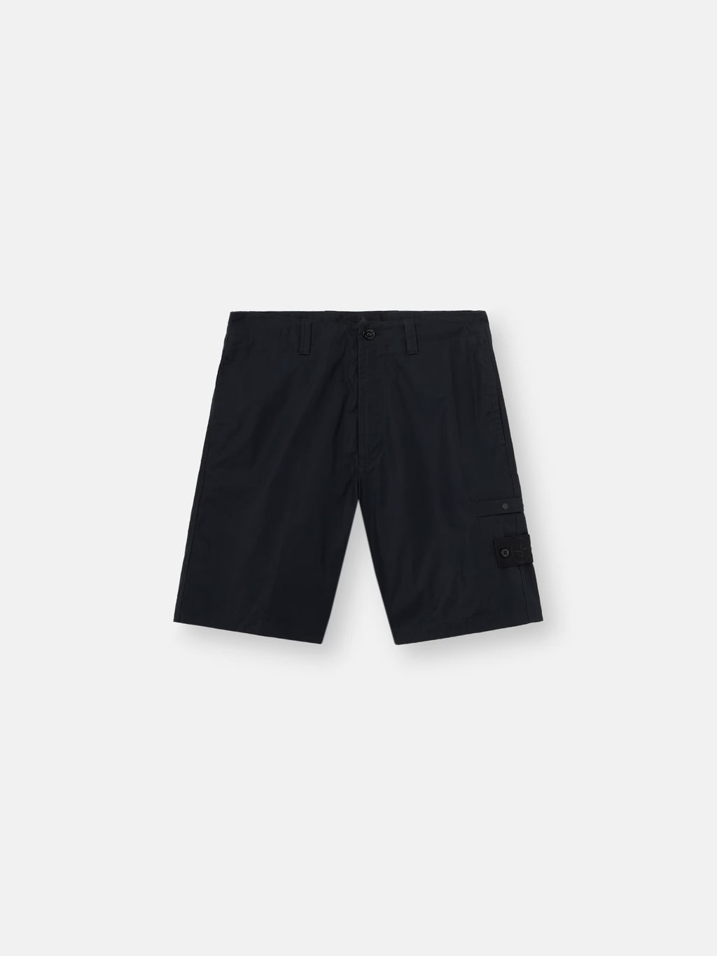 Stone Island All-Weather Cotton Canvas Ghost Cargo Shorts in Black
