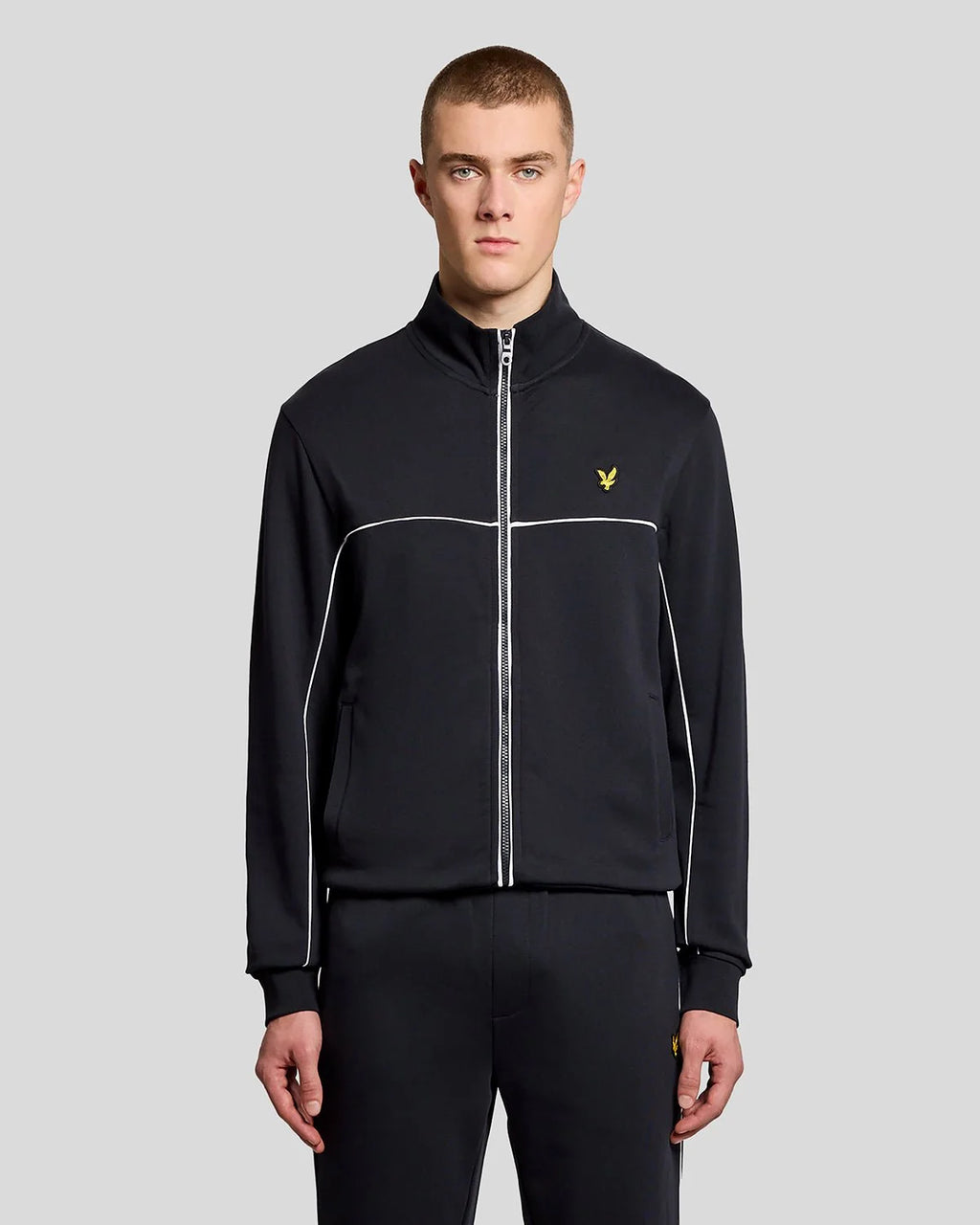 Lyle & Scott Piped Full-Zip Track Top in Dark Navy
