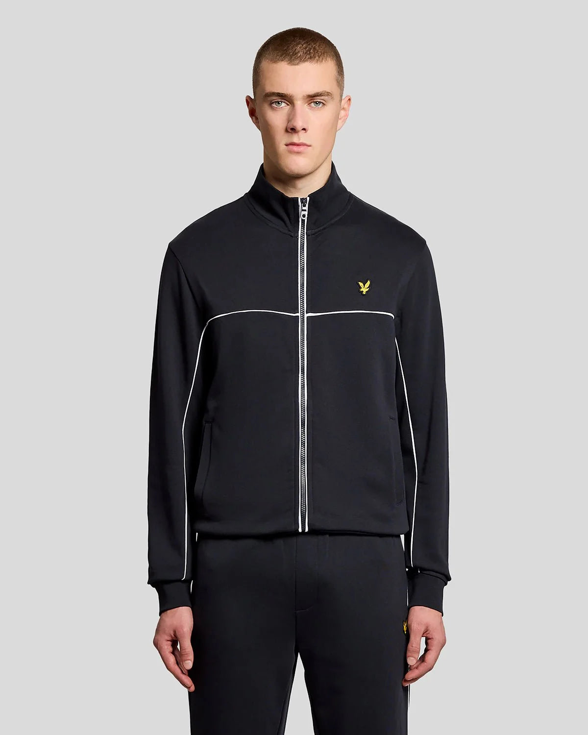 Lyle & Scott Piped Full-Zip Track Top in Dark Navy