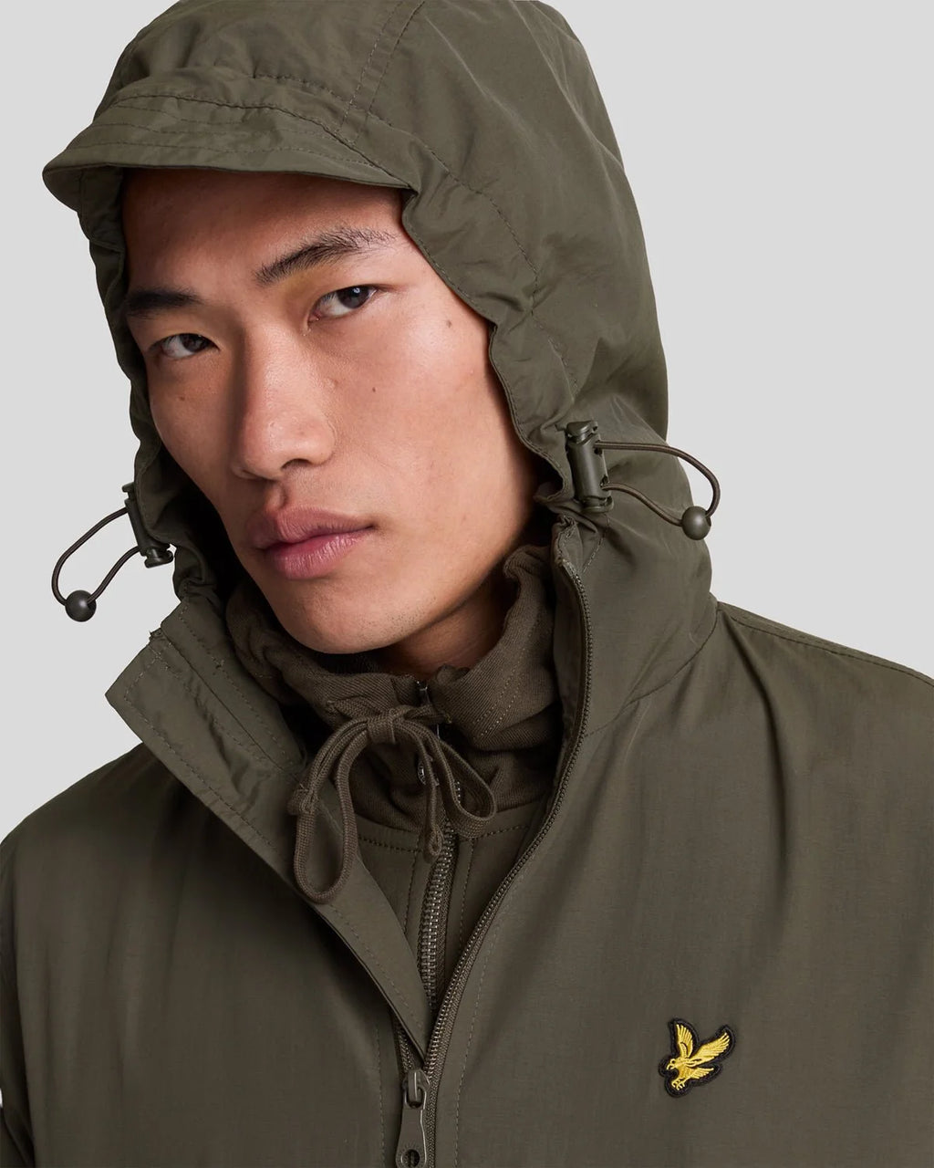 Lyle & Scott Water Resistant Hooded Jacket in Olive
