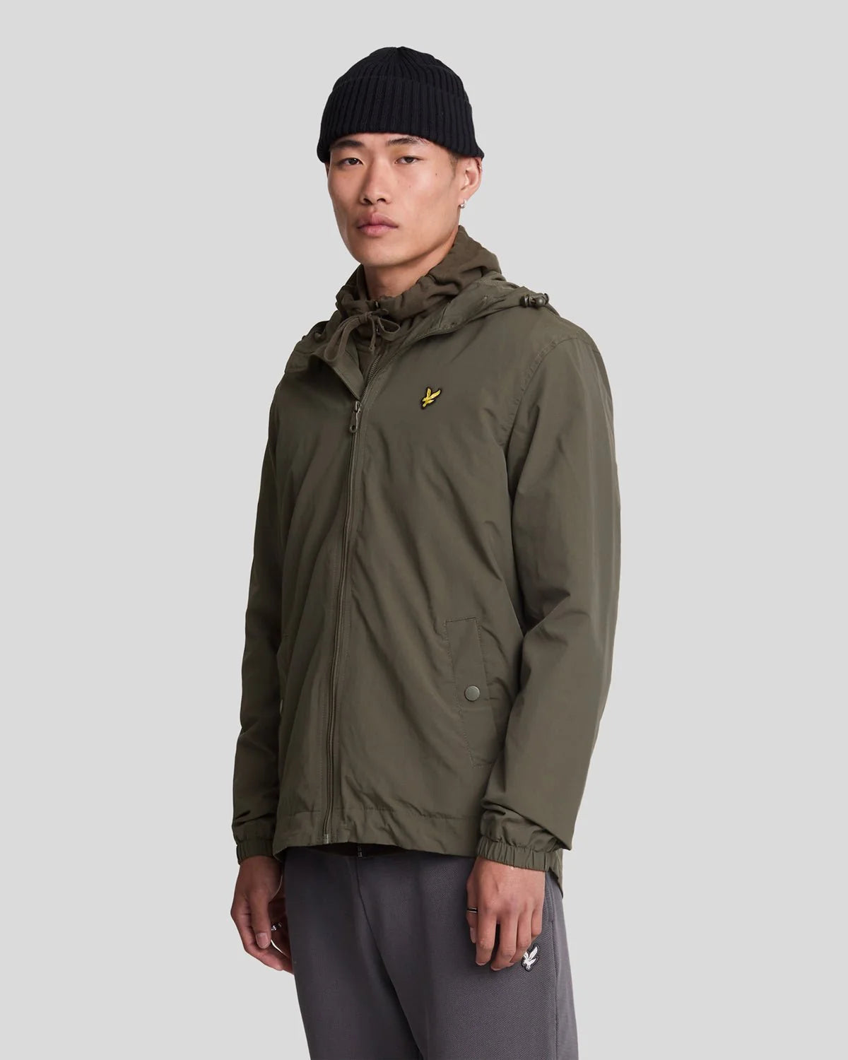 Lyle & Scott Water Resistant Hooded Jacket in Olive