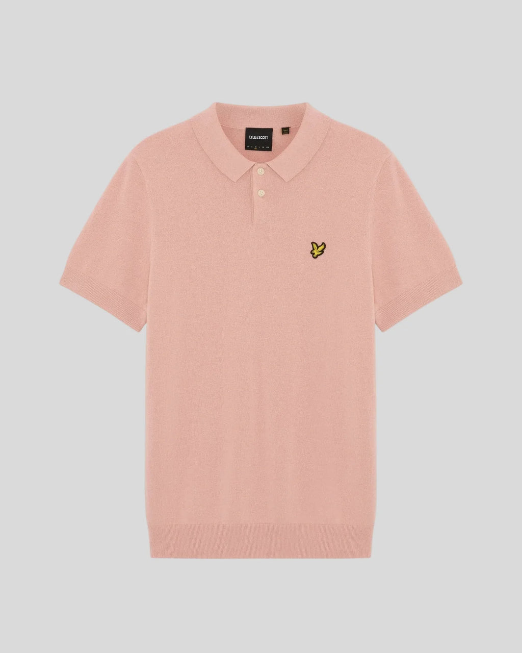 Lyle & Scott Cotton Knitted Polo Shirt in Pink Grapefruit