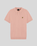 Lyle & Scott Cotton Knitted Polo Shirt in Pink Grapefruit