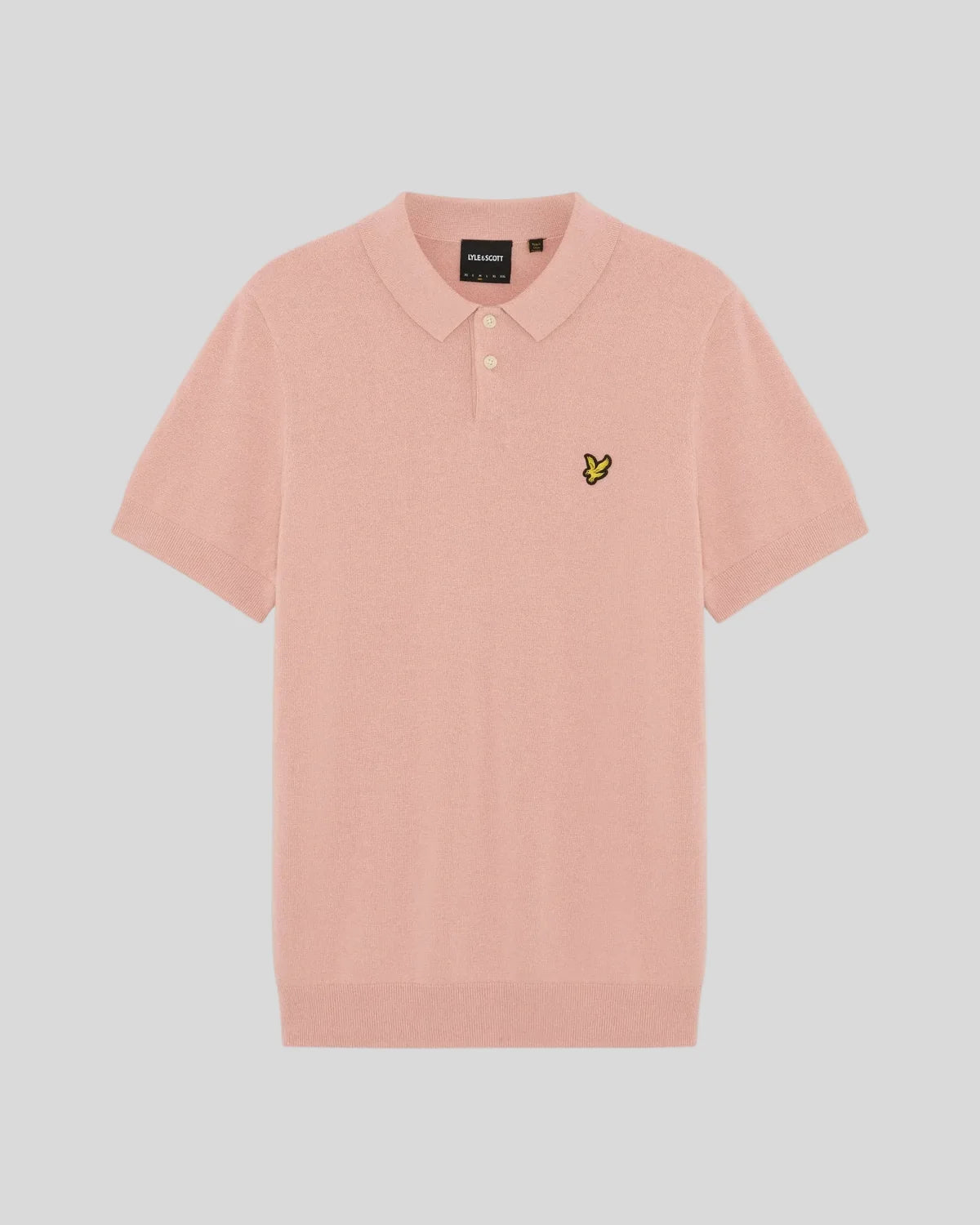 Lyle & Scott Cotton Knitted Polo Shirt in Pink Grapefruit