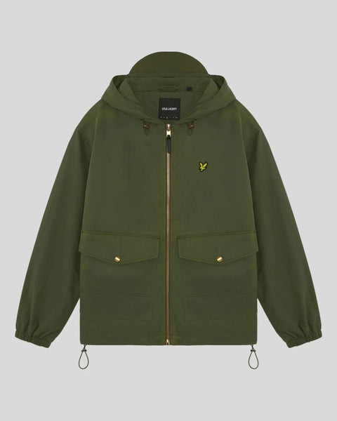 Lyle & Scott Waxed Hooded Utility Jacket in True Olive – Label