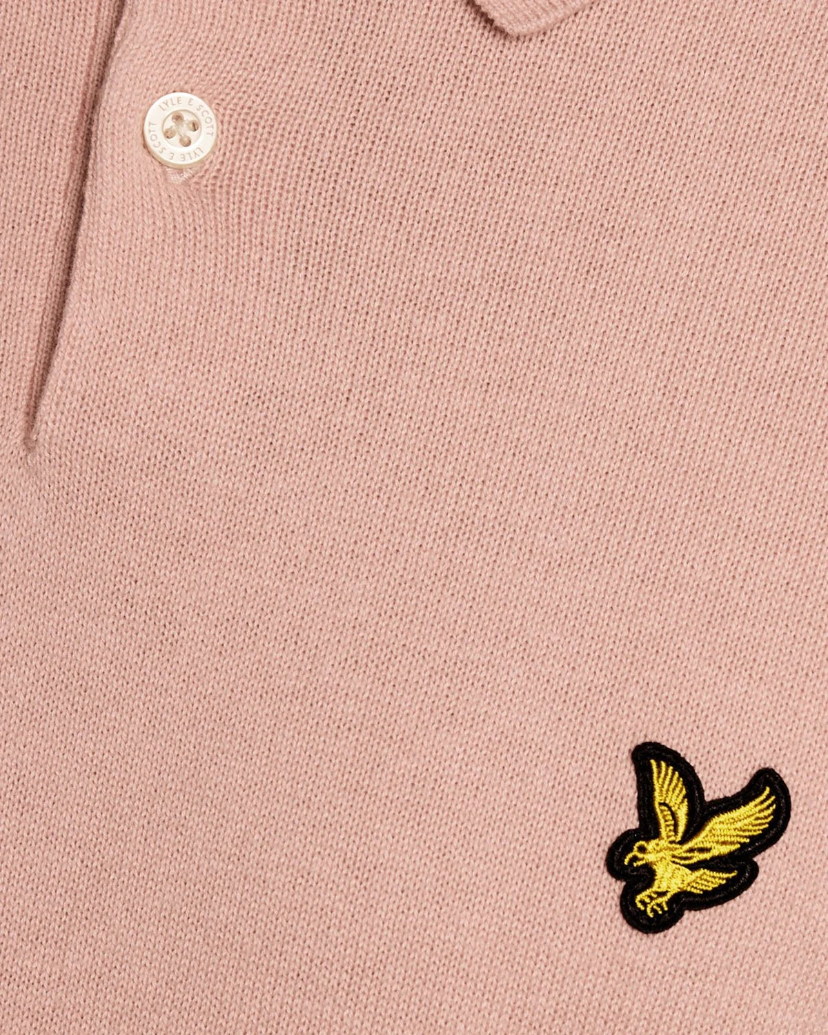 Lyle & Scott Cotton Knitted Polo Shirt in Pink Grapefruit