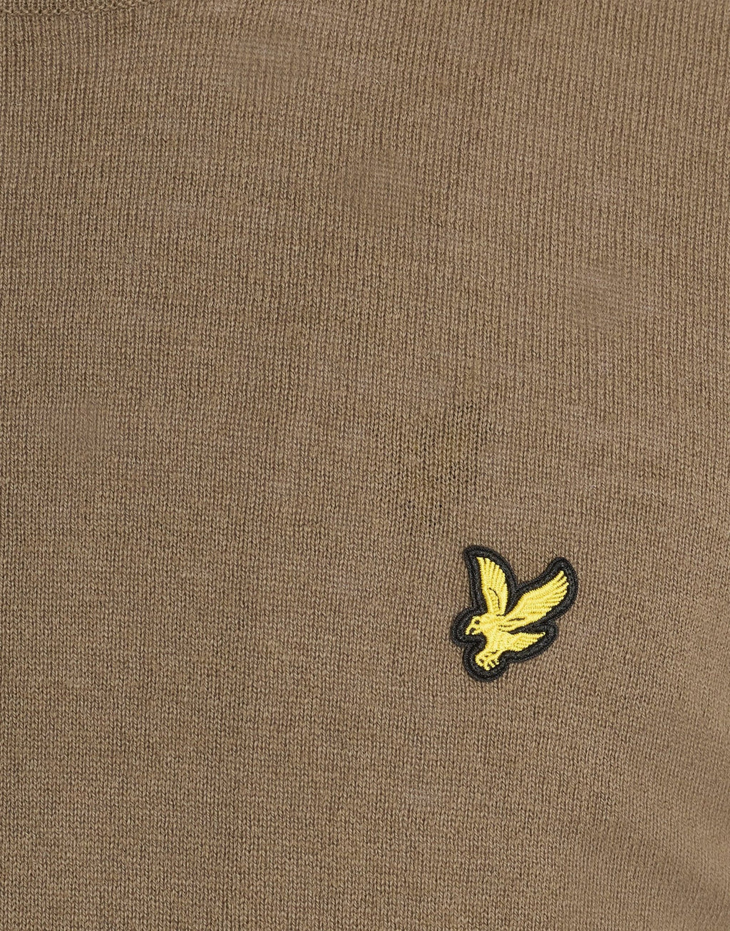 Lyle & Scott Cotton Merino Crewneck Jumper in Khaki Ash