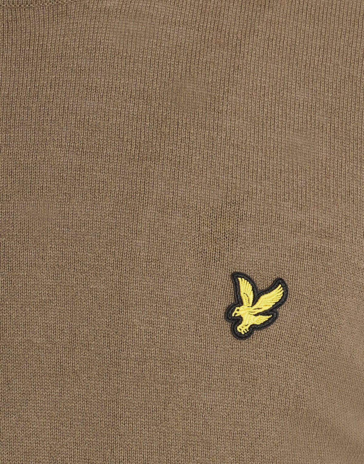 Lyle & Scott Cotton Merino Crewneck Jumper in Khaki Ash