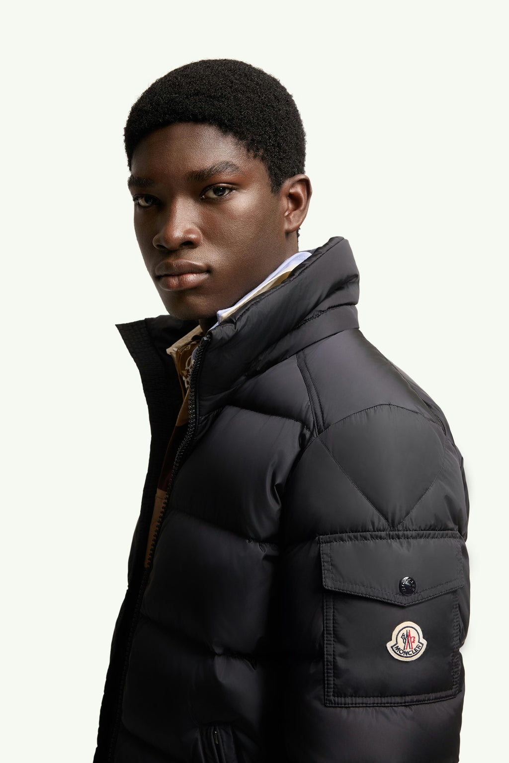 Moncler Maya Matte Short Down Jacket in Navy Blue