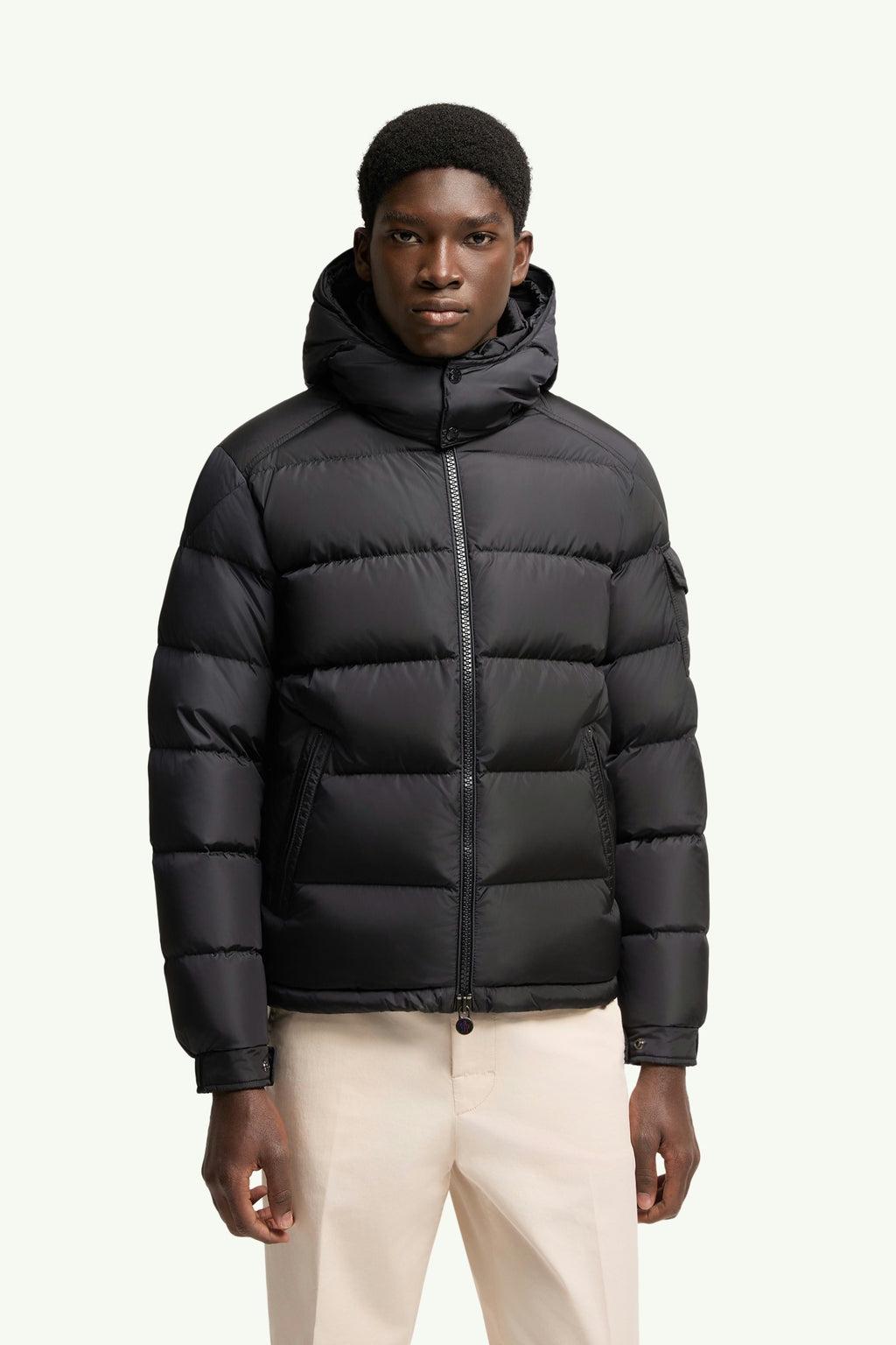 Moncler Maya Matte Short Down Jacket in Navy Blue