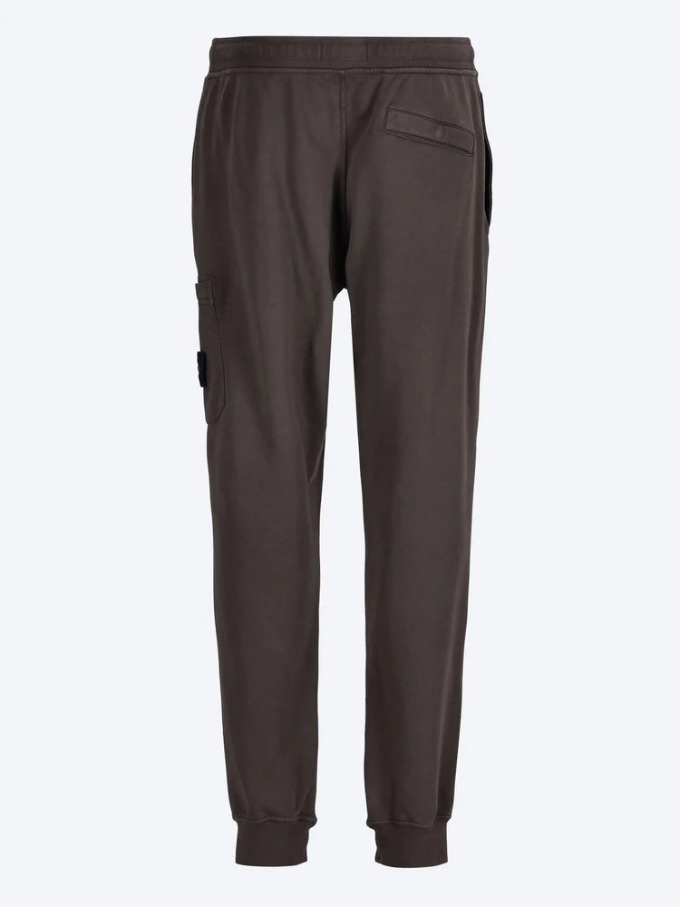 Stone Island Organic Cotton Fleece Slim-Fit Joggers in Coal Grey