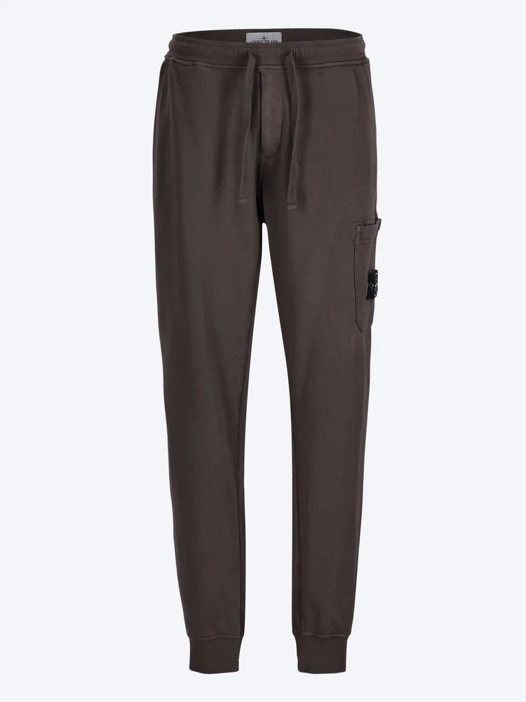 Stone Island Organic Cotton Fleece Slim-Fit Joggers in Coal Grey