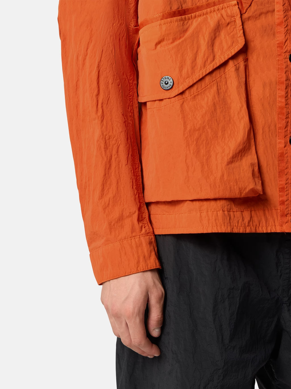 Stone Island Warp Rib Nylon-TC Coach Jacket in Burnt Orange