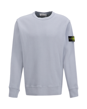 Stone Island Organic Cotton Interlock Crewneck Sweatshirt in Ash Grey