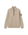 Stone Island Organic Cotton Fleece Half-Zip Sweatshirt in Sand