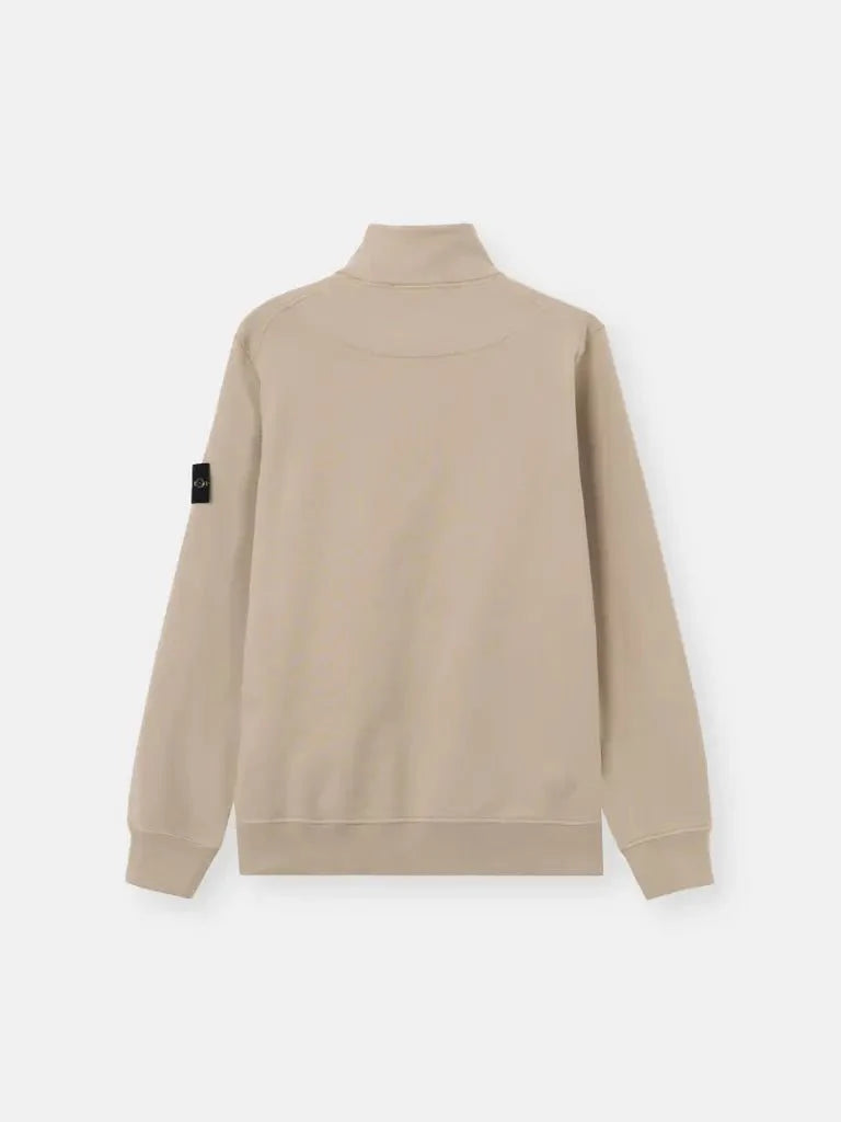Stone Island Organic Cotton Fleece Half-Zip Sweatshirt in Sand