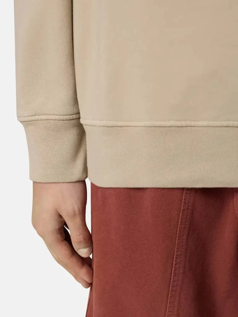 Stone Island Organic Cotton Fleece Half-Zip Sweatshirt in Sand