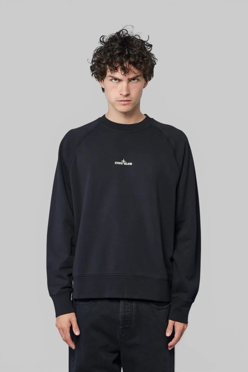 Stone Island Oversized-Fit Crewneck 'Desert Print' Sweatshirt in Black