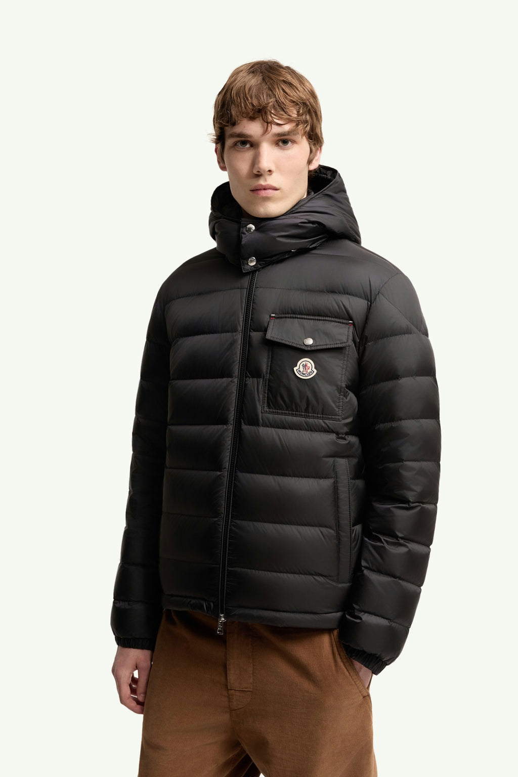 Moncler Verith Hooded Short Down Jacket in Black