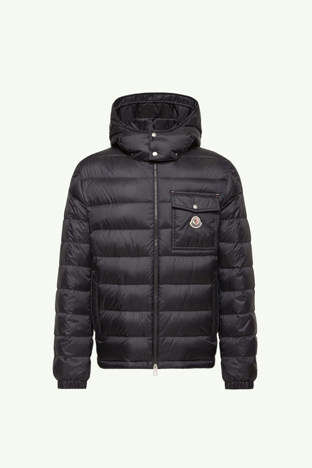 Moncler Verith Hooded Short Down Jacket in Dark Blue