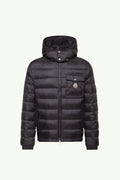 Moncler Verith Hooded Short Down Jacket in Dark Blue