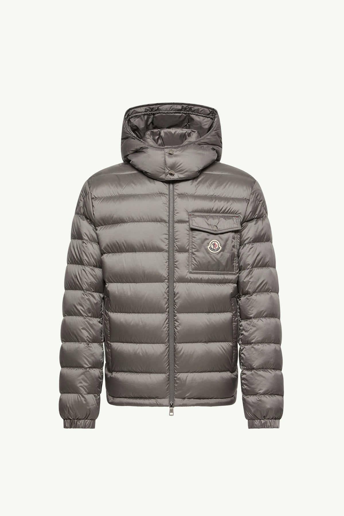 Moncler Verith Hooded Short Down Jacket in Grey