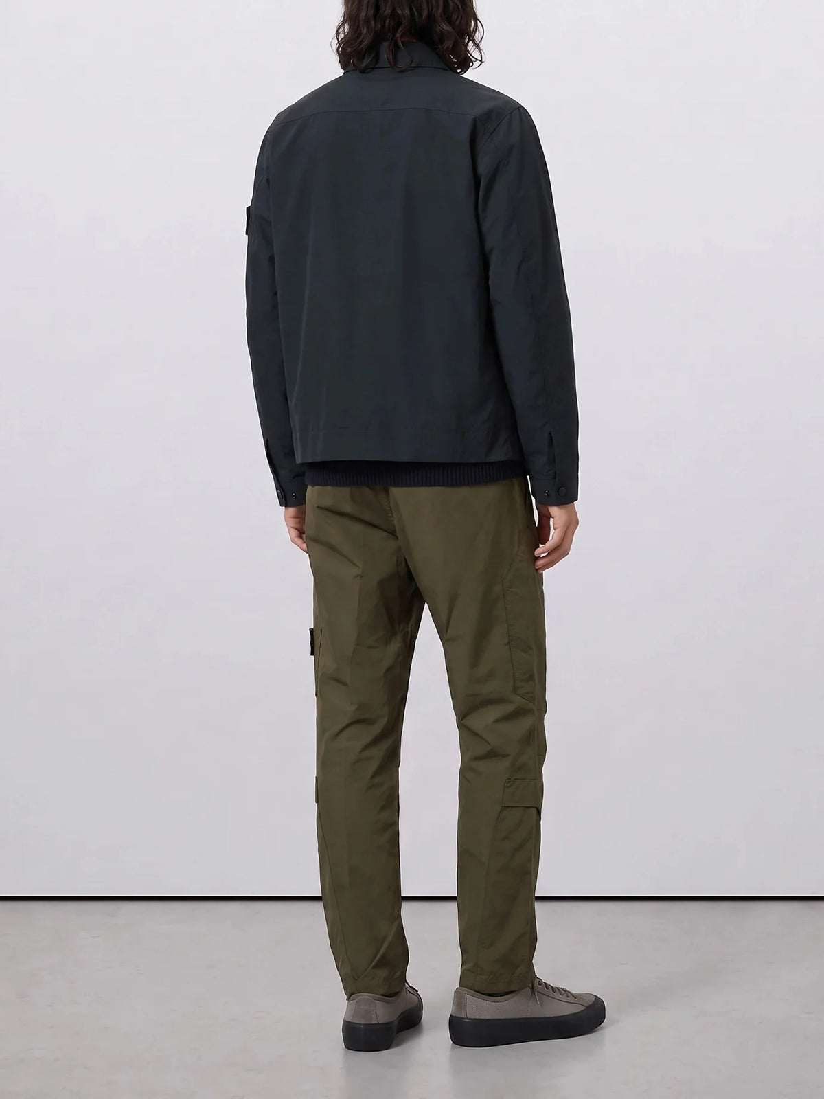 Stone Island All-Weather Cotton Canvas Ghost Overshirt in Navy