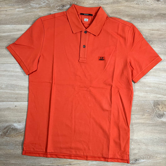 C.P. Company Stretch Piquet Polo Shirt in Pumpkin