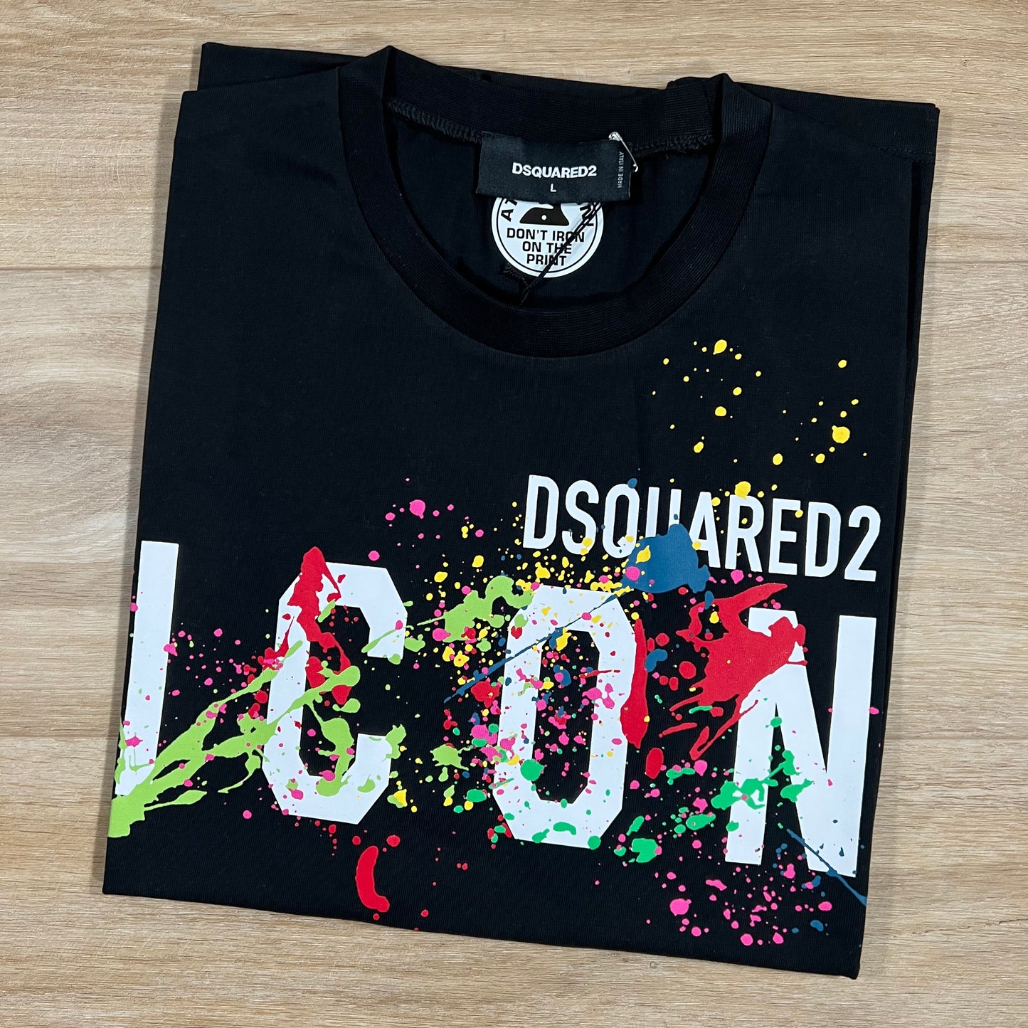 Dsquared2 Icon Splatter T-Shirt in Black