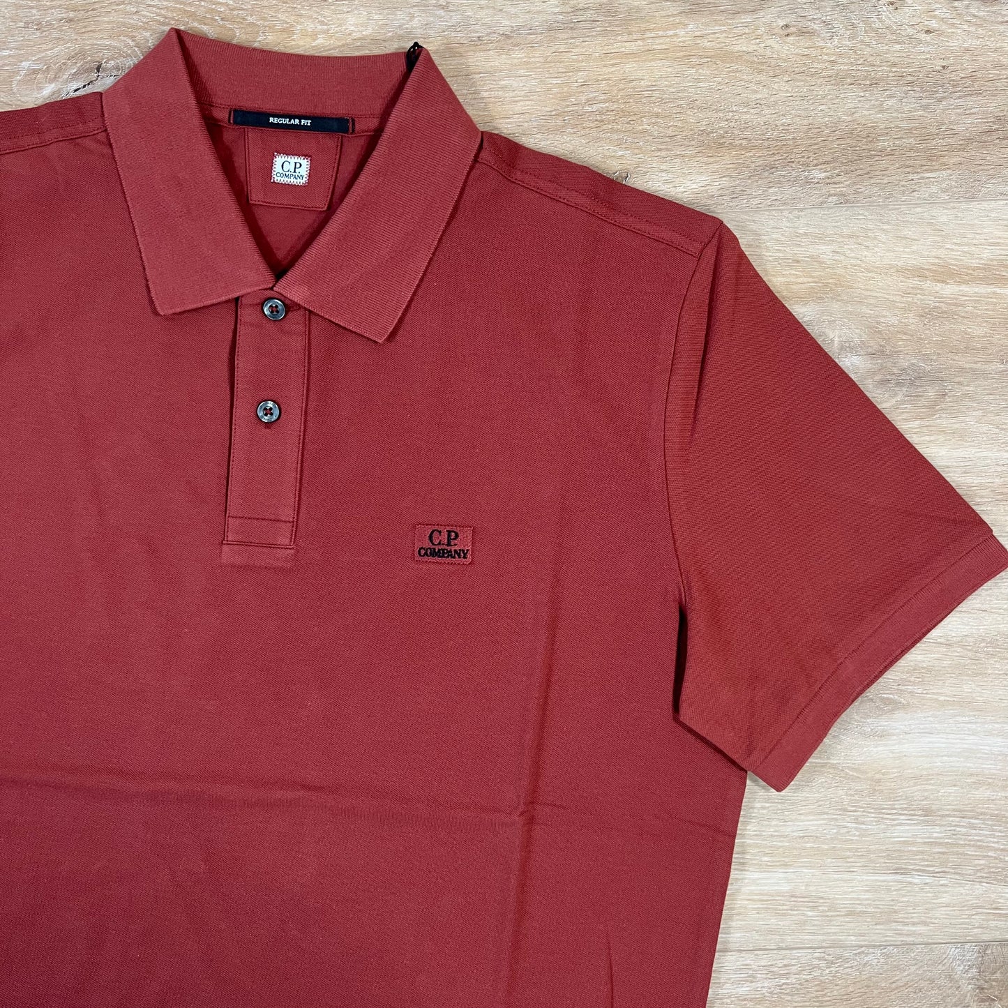 C.P. Company Stretch Piquet Polo Shirt in Henna Red