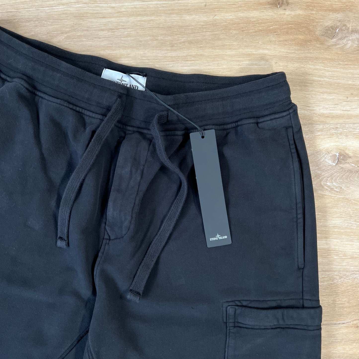 Stone Island Garment Dyed Fleece Shorts in Black