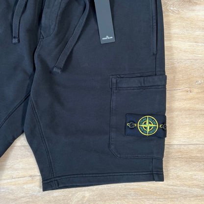 Stone Island Garment Dyed Fleece Shorts in Black